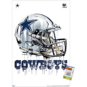 NFL Dallas Cowboys - Drip Helmet 20 Wall Poster with Push Pins
