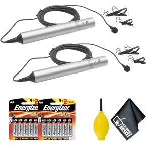 Sony ECM-77B - Miniature Omni-Directional Lavalier Mic Advanced Accessory 2-Pack Bundle