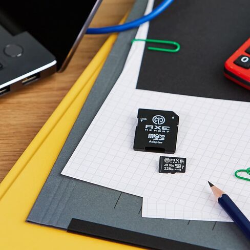 بطاقة ذاكرة AX MEMORY سعة 128 جيجابايت، بطاقة Micro SD بدقة 4K فائقة الدقة للفيديو وسرعة ممتازة MicroSDXC تصل إلى 100 ميجابايت/الثانية A2 V30 UHS-I U3، مع محول SD in Kuwait