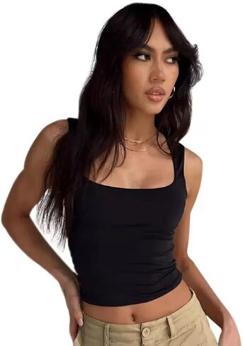 المرأة الصلبة اللون Smocked الصغيرة تانك الأعلى الفتيات الساخنة ضئيلة داخل الأساسية ساحة الرقبة قمم قصيرة in Kuwait