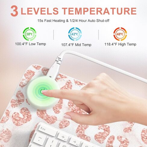 HAOCOO Heated Desk Pad Large, Warm Mouse Pad Gaming, Computer Desk Mat for Desktop, 3 Levels Heating, Auto Shut Down, Leather Laptop Keyboard Mat for Home Office, Purple Blue Galaxy in Kuwait