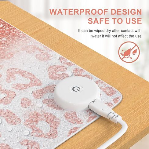 HAOCOO Heated Desk Pad Large, Warm Mouse Pad Gaming, Computer Desk Mat for Desktop, 3 Levels Heating, Auto Shut Down, Leather Laptop Keyboard Mat for Home Office, Purple Blue Galaxy in Kuwait