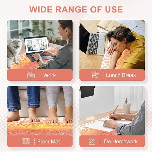 HAOCOO Heated Desk Pad Large, Warm Mouse Pad Gaming, Computer Desk Mat for Desktop, 3 Levels Heating, Auto Shut Down, Leather Laptop Keyboard Mat for Home Office, Purple Blue Galaxy in Kuwait