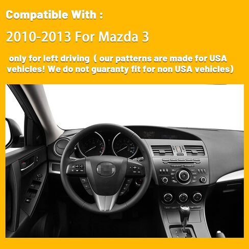 Dashboard Dash Board Cover Mat Pad Carpet Non-Slip Custom Compatible with Mazda 3 2010 2011 2012 2013 Protector Sunshield (Black Trim) in Saudi Arabia