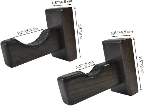 TESLYAR Baseball Softball Bat Rack Wood Felt Liner Wall Mount for Horizontal Display - Solid Ash Tree Hidden Screws Handmade Brown in Kuwait