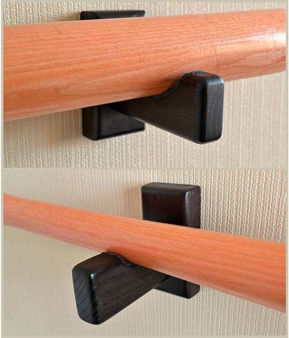 TESLYAR Baseball Softball Bat Rack Wood Felt Liner Wall Mount for Horizontal Display - Solid Ash Tree Hidden Screws Handmade Brown in Kuwait