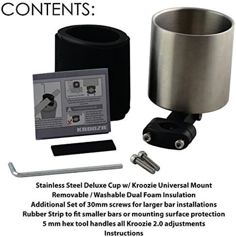Deluxe Bike Bottle Holder – Universal, Stainless Steel Bike Cup Holder for Handlebars – For Vertical or Angled Bars & Drinks up to 48 Oz. – Stroller, Cruiser, & Ebike Accessories in Saudi Arabia