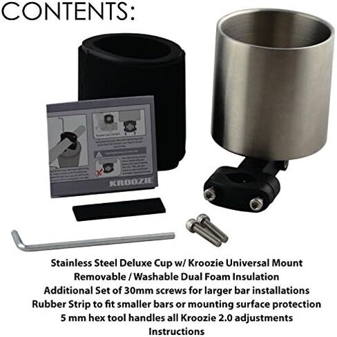 Deluxe Bike Bottle Holder – Universal, Stainless Steel Bike Cup Holder for Handlebars – For Vertical or Angled Bars & Drinks up to 48 Oz. – Stroller, Cruiser, & Ebike Accessories in Saudi Arabia