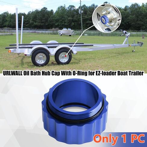 غطاء محور حمام زيت مطور لمقطورة القارب EZ-Loader، أغطية حشو زيت الألومنيوم CNC مع حلقة دائرية تناسب 10 بوصة 5 محور وطبل، غطاء محور مقطورة متين مضاد للصدأ أجزاء محمل EZ (250-034388) (أزرق) in Kuwait
