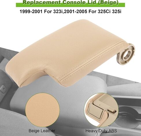SCITOO Auto Beige Armrest Center Console Cover Replacement fit for 1999-2004 for BMW E46 3 Series in Saudi Arabia