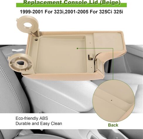SCITOO Auto Beige Armrest Center Console Cover Replacement fit for 1999-2004 for BMW E46 3 Series in Saudi Arabia