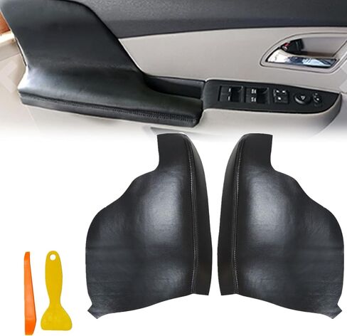 2pcs Door Panel Armrest Replacement Cover Black Leather Compatible with Honda Odyssey 2011 2012 2013 2014 2015 2016 2017 in Kuwait