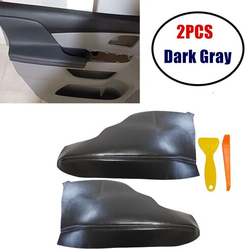 2pcs Door Panel Armrest Replacement Cover Black Leather Compatible with Honda Odyssey 2011 2012 2013 2014 2015 2016 2017 in Kuwait