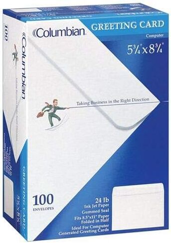 Columbian CO298 Greeting Card Envelopes, 5-3/4" x 8-3/4" A9 White (Box of 100) in Saudi Arabia