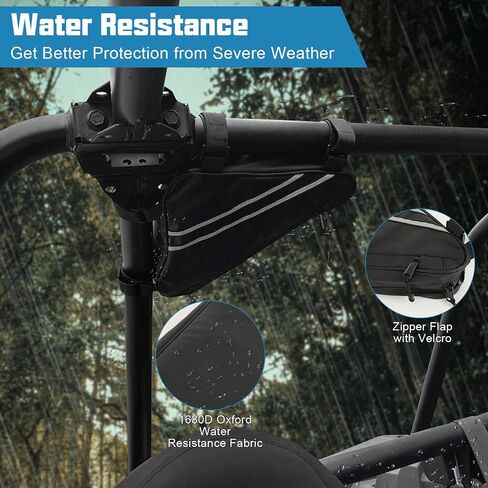 حقيبة تخزين مثلثة من SUNPIT UTV حقيبة تخزين سقفية عالمية متوافقة مع Polaris RZR Ranger Honda Talon Pioneer Kawasaki Mule Teryx All Side by Side(2014-2024)، حقيبة ملحقات UTV قطعة واحدة in Saudi Arabia