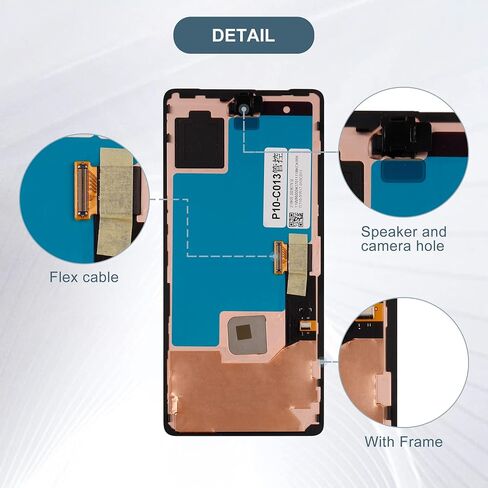 شاشة OLED متوافقة مع Google Pixel 7 Pro GE2AE 6.3 بوصة LCD مجموعة محول رقمي مع الإطار والأدوات (دعم بصمة الإصبع) in Kuwait