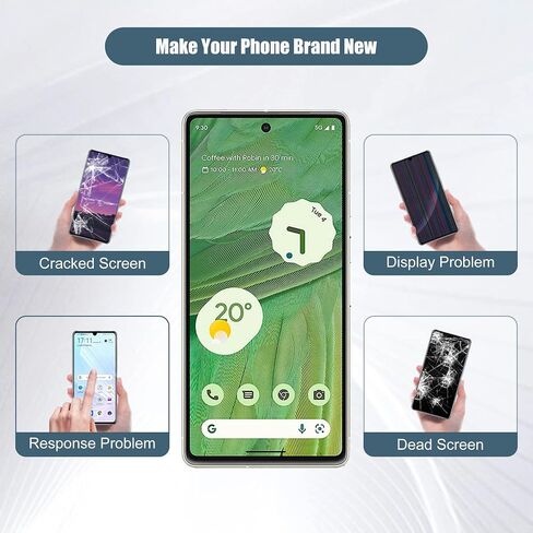 شاشة OLED متوافقة مع Google Pixel 7 Pro GE2AE 6.3 بوصة LCD مجموعة محول رقمي مع الإطار والأدوات (دعم بصمة الإصبع) in Kuwait