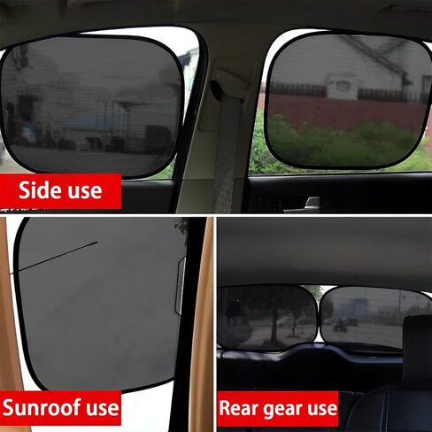 AUCELI Car Window Shade, 2PCS Cling Auto Side Window Sunshade Protection, Foldable Windshield Visor Blocks Sun Glare and UV Rays for Baby, Auto Front Rear Mesh Curtains (Semi-Transparent, 17''×14'') in Saudi Arabia