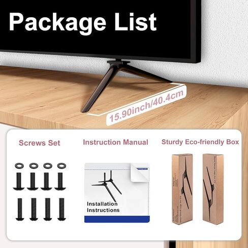 أرجل تلفزيون معدنية لحامل تلفزيون Sony Bravia، فقط لجهاز Sony 55 بوصة 65 بوصة XBR-55X900E XBR-65X900E، سهلة التركيب وتعزيز الثبات، مع براغي، أسود in Kuwait