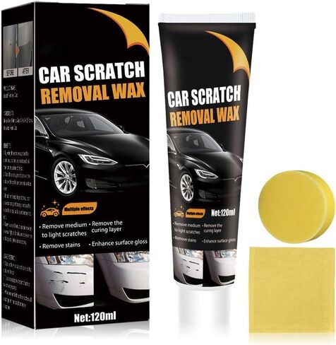 Scratch Repair Wax For Car, 2024 Car Scratch Repair Paste Polishing Wax, Premium Car Scratch Remover Kit with Wipe & Sponge for Vehicles for Deep Scratches (120ml) in Kuwait