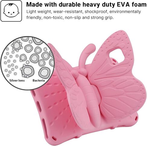 iPad Mini 6 5 Tablet Case Kids,iPad Mini 6 8.3 Butterfly Case with Kickstand Light EVA Full Boby Drop Protective Rugged Shockproof Kid-Proof iPad Mini Kid Tablet Case for Girl Kid Gift (Blue) in Kuwait