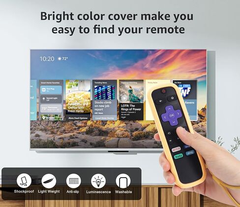 (3 Pack) Case for Roku Remote, Cover for Hisense/TCL Roku TV Steaming Stick/Express, Silicone Universal Protective Controller Sleeve Skin Glow in The Dark Blue Orange Green with Lanyards in Saudi Arabia