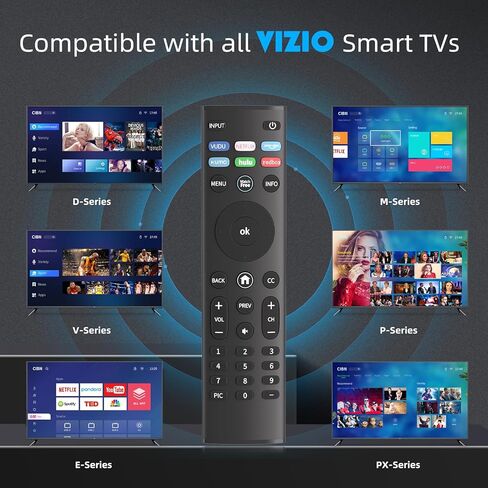 استبدال جهاز التحكم عن بعد للتلفزيون الذكي JRVV VIZIO XRT140، متوافق مع جميع سلسلة Vizio LED LCD HD 4K D E M P، ترقية جديدة للأشعة تحت الحمراء لجهاز التحكم عن بعد VIZIO العالمي، VUDU Netflix Prime XUMO hulu redbox in Kuwait