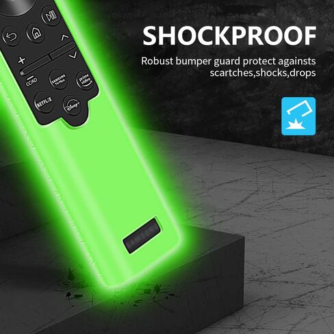 [2Pack] Silicone Protective Case for Newest Samsung Smart TV Solar Cell Remote Control 2022,for Samsung BN59-01385 BN59-01386 BN59-0139 Frame Remote Battery Back Covers Skin Holder-Glowblue Glowgreen in Kuwait