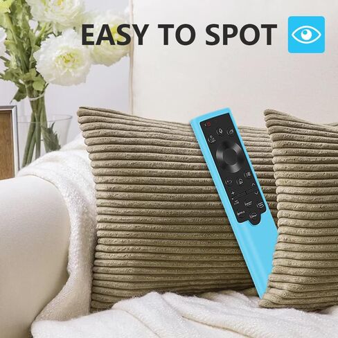 [2Pack] Silicone Protective Case for Newest Samsung Smart TV Solar Cell Remote Control 2022,for Samsung BN59-01385 BN59-01386 BN59-0139 Frame Remote Battery Back Covers Skin Holder-Glowblue Glowgreen in Kuwait