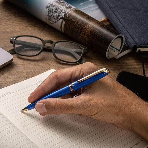 قلم حبر جاف أصفر – قلم فاخر قابل لإعادة الملء للنساء والرجال. عبوات حبر شميدت الفاخرة للكتابة بسلاسة. مجموعة هدايا أقلام فاخرة وعالية الجودة. قلم يوميات قابل للسحب، احترافي in Kuwait