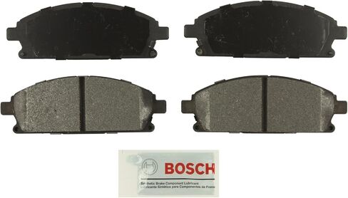 مجموعة وسادات فرامل قرصية شبه معدنية زرقاء من BOSCH BE855 - متوافقة مع Select Acura MDX؛ إنفينيتي Q45، QX4؛ نيسان باثفايندر، كويست؛ أمام in Kuwait