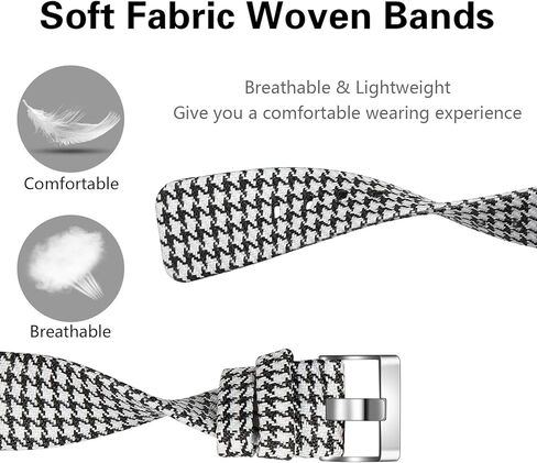 أربطة منسوجة من القماش من Witzon (عبوتان) متوافقة مع Fitbit Charge 4 / Charge 3 / Charge 3 SE، أحزمة معصم بديلة من القماش المسامي للنساء والرجال، مقاس صغير وكبير in Kuwait