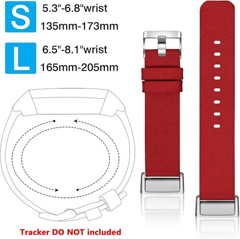 أربطة منسوجة من القماش من Witzon (عبوتان) متوافقة مع Fitbit Charge 4 / Charge 3 / Charge 3 SE، أحزمة معصم بديلة من القماش المسامي للنساء والرجال، مقاس صغير وكبير in Kuwait