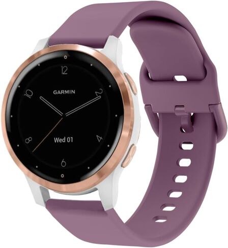 أحزمة متوافقة مع ساعة Garmin Vivoactive 4S 40 مم / Venu 2S/ Venu 3S الذكية، 18 مم سريعة الإصدار من السيليكون الناعم المطبوع بنمط لا يبهت، شريط بديل مطبوع عليه زهور لـ Garmin Vivomove 3S in Kuwait