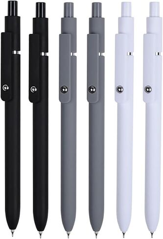 6pcs Retractable Gel Pens，Smooth Writing Black Ink Pens, cute 0.5mm Fine Point, Aesthetic Rolling Ball Gel Pens, Quick Dry for Nurse Journaling Note School Office in Saudi Arabia