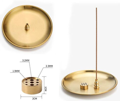 مبخرة، حامل بالو سانتو، حامل حكيم، حامل بخور 5 في 1 لعصي البخور/البخور الملفوف/مخاريط البخور، صائد الرماد النحاسي للتأمل والمكتب وغرفة النوم وغرفة اليوغا وبيت الشاي in Kuwait