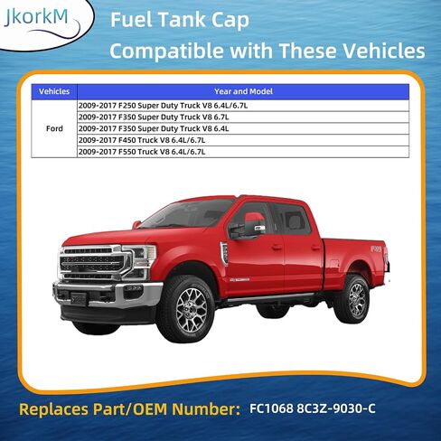 Fuel Cap Replacement FC1068 for 2008-2019 Ford F250 F350 F450 F550 Super Duty 6.4L 6.7L Diesel, OEM Diesel Cap Replacement 8C3Z-9030-C 8C3Z9030C in Saudi Arabia