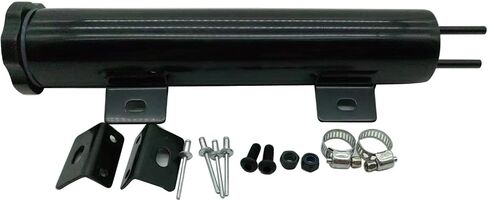 1 SET SHLPDFM Black Overflow Tank 14 OZ 2" X 10" Stainless Steel Radiator Coolant Overflow Puke Tank Polished Universal Fits for GM, Chevy, GMC, Cadillac, Pontiac, Buick, Ford, Chrysler, Dodge in Saudi Arabia