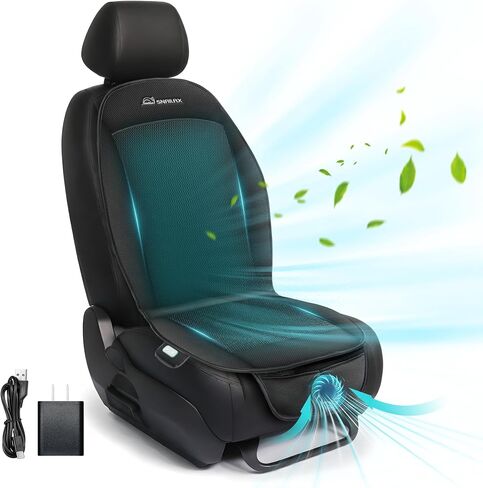 Snailax Cooling Seat Cover for Car, Cooling Car Seat Cushion, Cooling Seat Pad with 3 Adjustable Cooling Air Speeds, Ventilated, Breathable, Universal Fit for Most Cars, SUV, Truck, USB Charging in Saudi Arabia