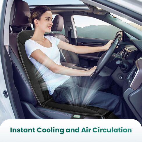 Snailax Cooling Seat Cover for Car, Cooling Car Seat Cushion, Cooling Seat Pad with 3 Adjustable Cooling Air Speeds, Ventilated, Breathable, Universal Fit for Most Cars, SUV, Truck, USB Charging in Saudi Arabia