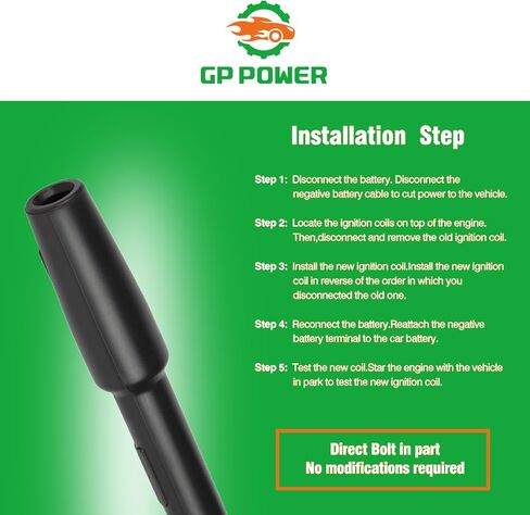 Ignition Coil Pack Set of 1 Compatible With Ford Mustang F-150 F150 5.0L V8 2018 2019 2020 Replacement For JE3E-12A366-AB UF835 DG565 in Saudi Arabia