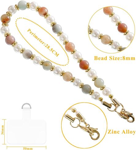 حزام معصم للهاتف مطرز بالرخام، حبل للهاتف المحمول قابل للفصل مع شريط حبل، مقبض سحري للهاتف قابل للتعديل للنساء in Kuwait