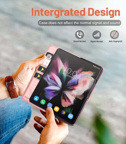 حافظة محفظة OCASE لهاتف Galaxy Z Fold 3 5G مع حامل قلم S، وغطاء قلاب من جلد البولي يوريثان، وفتحات للبطاقات، وحجب RFID، ومسند - أسود in Saudi Arabia