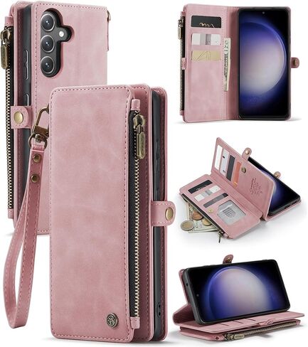 حافظة Defencase لهاتف Galaxy S23 FE 5G، 【RFID Blocking】 حافظة لهاتف Samsung Galaxy S23 FE 5G محفظة للنساء والرجال مع حامل بطاقات، سحاب مغناطيسي من جلد البولي يوريثان لهاتف Samsung S23 FE 5G، أرجواني in Kuwait