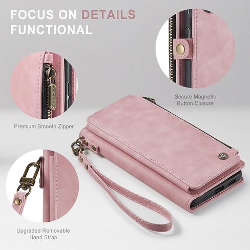 حافظة Defencase لهاتف Galaxy S23 FE 5G، 【RFID Blocking】 حافظة لهاتف Samsung Galaxy S23 FE 5G محفظة للنساء والرجال مع حامل بطاقات، سحاب مغناطيسي من جلد البولي يوريثان لهاتف Samsung S23 FE 5G، أرجواني in Kuwait