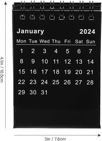 2024 مكتب ورقة مكتب التقويم البسيطة سطح المكتب التقويم الدائمة الوجه التقويم لمكتب مكتب المنزل (أسود) in Saudi Arabia