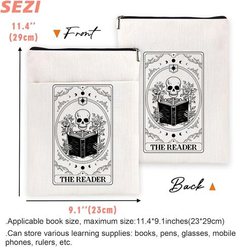 غلاف الكتاب، غلاف الكتاب لمحبي الكتب، هدايا عشاق الكتب، غلاف الكتاب بسحاب وجيب أمامي، أغلفة الكتب للغلاف الورقي - أكمام الكتب لحقيبة بطاقات التارو للقارئ6JB039 in Kuwait