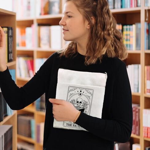 غلاف الكتاب، غلاف الكتاب لمحبي الكتب، هدايا عشاق الكتب، غلاف الكتاب بسحاب وجيب أمامي، أغلفة الكتب للغلاف الورقي - أكمام الكتب لحقيبة بطاقات التارو للقارئ6JB039 in Kuwait