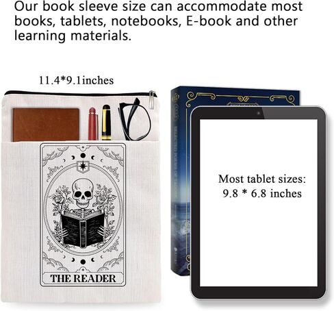 غلاف الكتاب، غلاف الكتاب لمحبي الكتب، هدايا عشاق الكتب، غلاف الكتاب بسحاب وجيب أمامي، أغلفة الكتب للغلاف الورقي - أكمام الكتب لحقيبة بطاقات التارو للقارئ6JB039 in Kuwait