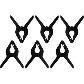 MEETOOT Heavy Duty Spring Clamps 4.5 Inch for Muslin/Paper Photography Backdrop Clips - 6 Pack (Black)